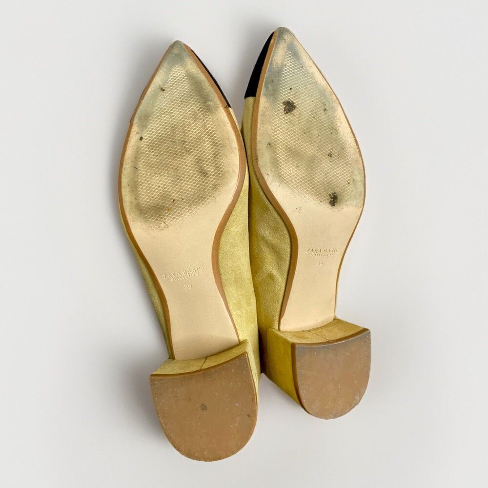 Zara Basic Collection Beige And Black Pointed Toe… - image 7